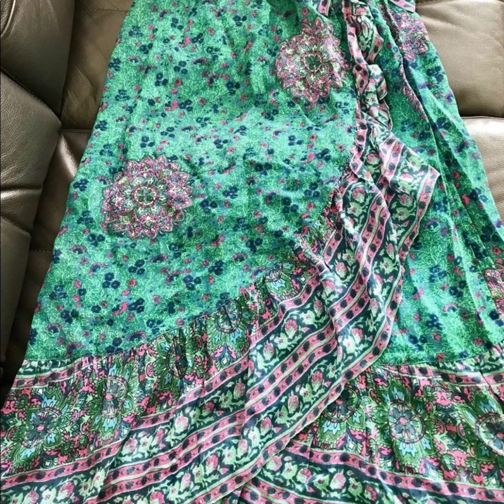Anthropologie Akemi+Kin Janine Ruffled Wrap Skirt